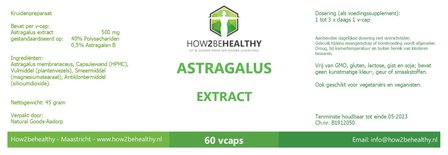 How2behealthy - Astragalus Extract&nbsp;- 60 v-caps