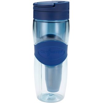 ZeroWater - Blauwe drinkbeker met draaidop 0,8 liter met gratis filter