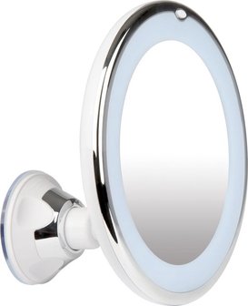 Make-Up en Scheer Spiegel met Ringverlichting - 360&deg; Verstelbare Wandbevestiging met zuignap.