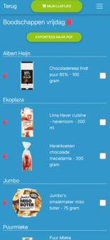 Cure4Life App - 1, 3, 6 of 12 mnd - boodschappenlijst