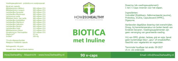 How2behealthy - Biotica met inuline - 90 capsules