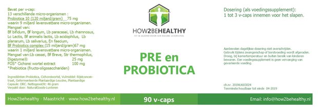 How2behealthy - Pre en Probiotica - 90 capsules